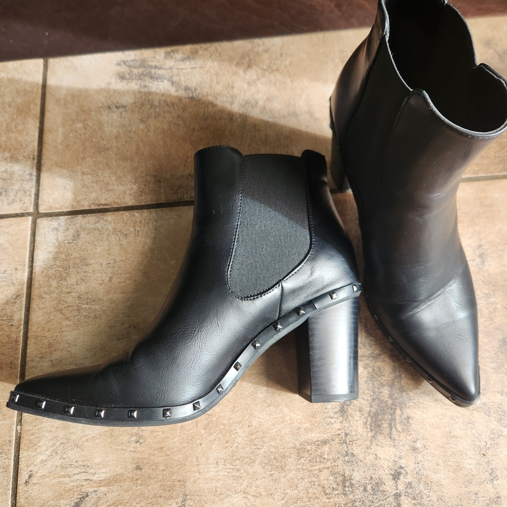 Michael Shannon Black Studded Ankle Booties